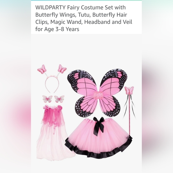 Pink Fairy Costume Set for Kids - Picture 1 of 3